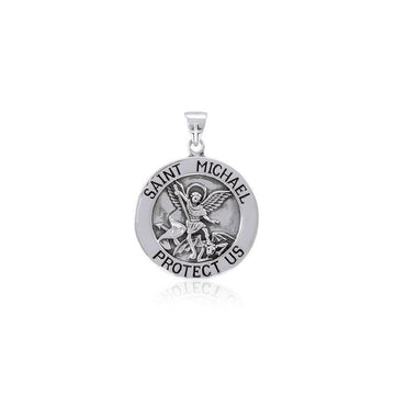 Saint Michael Silver Pendant (Small 18 mm.) TPD5467 - Jewelry